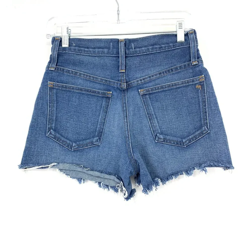 Madewell The Perfect Jean Short Cut Off Denim Shorts Womens Size 25 Medium Wash